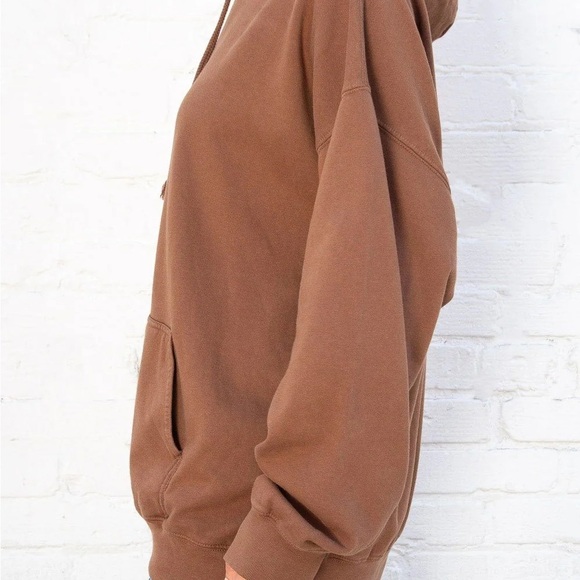 Brandy Melville Christie Brown Hooded Zip-Up Jacket - Picture 2 of 7